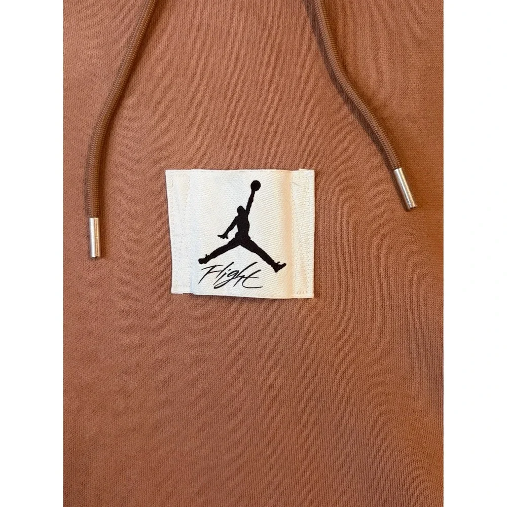 Jordan Flight Hoodie Mens Medium Orange DA9816-256 Essentials Sweatshirt